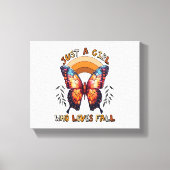 Gewoon een meisje dat houdt van Herfst Thanksgivin Canvas Afdruk (Voorkant)
