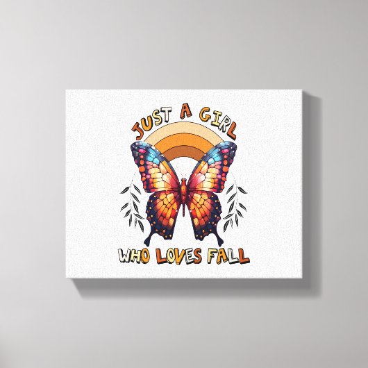 Gewoon een meisje dat houdt van Herfst Thanksgivin Canvas Afdruk (Voorkant)