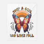 Gewoon een meisje dat houdt van Herfst Thanksgivin Fleece Deken (Voorkant)