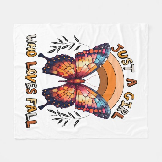 Gewoon een meisje dat houdt van Herfst Thanksgivin Fleece Deken (Voorkant (Horizontaal))