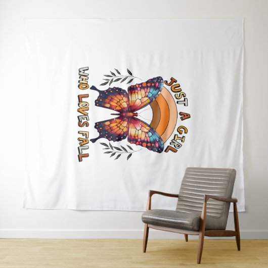 Gewoon een meisje dat houdt van Herfst Thanksgivin Wandkleed (In Situ (horizontaal))