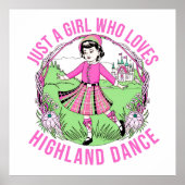 Gewoon een meisje dat houdt van Highland Dance cad Poster (Voorkant)