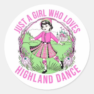 Gewoon een meisje dat houdt van Highland Dance cad Ronde Sticker