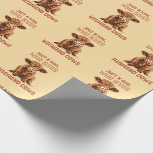 Gewoon een meisje dat houdt van Highland Koeien Cadeaupapier (Hoek)
