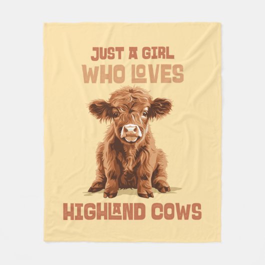 Gewoon een meisje dat houdt van Highland Koeien Fleece Deken (Voorkant)