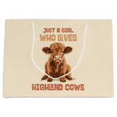 Gewoon een meisje dat houdt van Highland Koeien Groot Cadeauzakje (Voorkant)