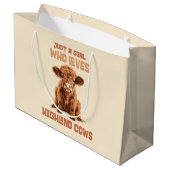 Gewoon een meisje dat houdt van Highland Koeien Groot Cadeauzakje (Achterkant Gekanteld)