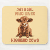 Gewoon een meisje dat houdt van Highland Koeien Muismat (Voorkant)