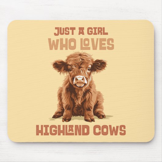 Gewoon een meisje dat houdt van Highland Koeien Muismat (Voorkant)