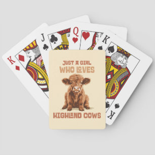 Gewoon een meisje dat houdt van Highland Koeien Pokerkaarten