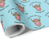 Gewoon een meisje dat houdt van Highland Koeien Sc Cadeaupapier (Rol Hoek)