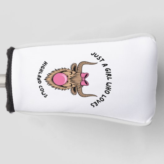 Gewoon een meisje dat houdt van Highland Koeien Sc Golfheadcover (Voorkant)