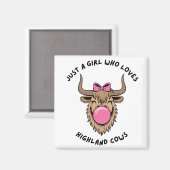 Gewoon een meisje dat houdt van Highland Koeien Sc Magneet (Voorkant / Achterkant)