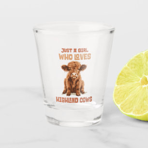 Gewoon een meisje dat houdt van Highland Koeien Shot Glas