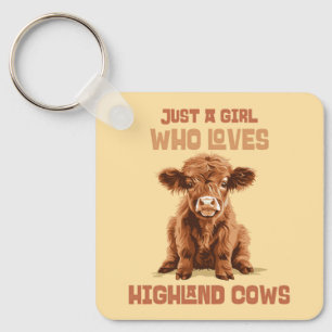 Gewoon een meisje dat houdt van Highland Koeien Sleutelhanger