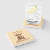 Gewoon een meisje dat houdt van Highland Koeien Stenen Onderzetter (Zijkant)