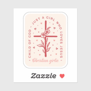 Gewoon een meisje dat houdt van Jezus Christelijke Sticker