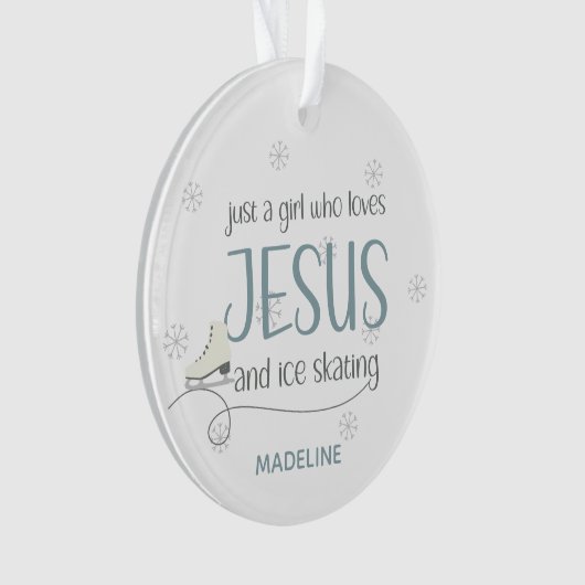 Gewoon een meisje dat houdt van Jezus & Schaatsen  Ornament (voorkant)