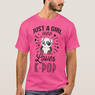 Gewoon een meisje dat houdt van K-Pop Panda Kpop m T-shirt