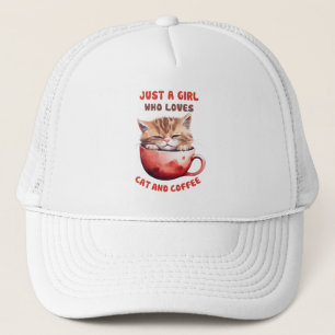 Gewoon een meisje dat houdt van katten en koffie ( trucker pet