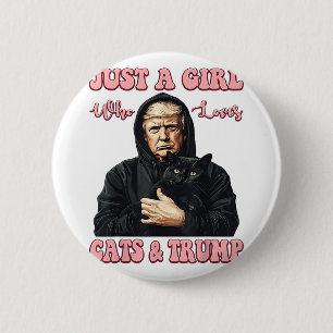 Gewoon een meisje dat houdt van katten en Trump gr Ronde Button 5,7 Cm