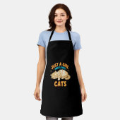 Gewoon een meisje dat houdt van katten Schattige K Schort (Gedragen)