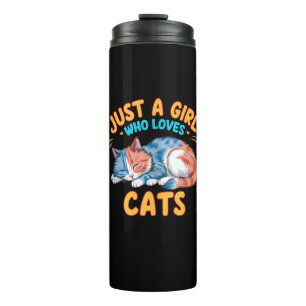Gewoon een meisje dat houdt van katten Schattige K Thermosbeker