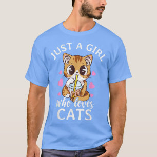 Gewoon een meisje dat houdt van kattenbrokthee Tap T-shirt