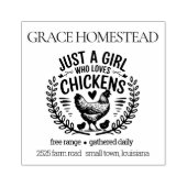 Gewoon een meisje dat houdt van kippen ei karton V Rubberstempel (Afrduk)