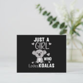 Gewoon een meisje dat houdt van Koalas Cute Koala  Briefkaart (Staand voorkant)