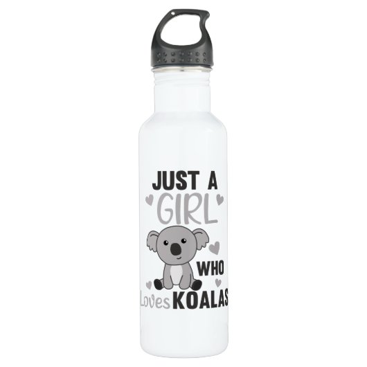 Gewoon een meisje dat houdt van Koalas Cute Koala Waterfles (Voorkant)