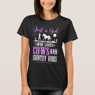 Gewoon een meisje dat houdt van Koeien Rodeo Weste T-shirt