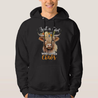 Gewoon een meisje dat houdt van Koeien Schotse Hoo Hoodie