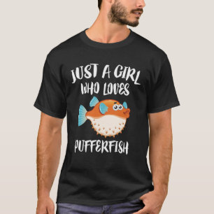 Gewoon een meisje dat houdt van kogelvis vis dier t-shirt