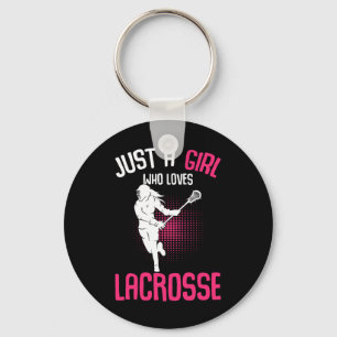 Gewoon een meisje dat houdt van lacrosse speler je sleutelhanger