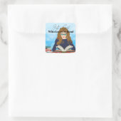 Gewoon een meisje dat houdt van lezen vierkante sticker (Tas)