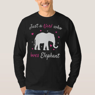 Gewoon een meisje dat houdt van olifanten dierensa t-shirt