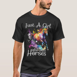 Gewoon een meisje dat houdt van paarden paardendie t-shirt