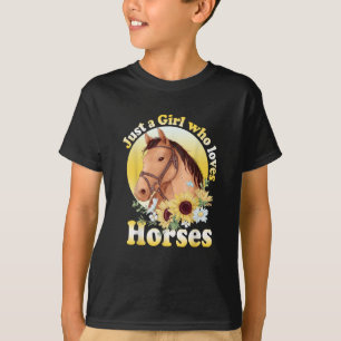 Gewoon een meisje dat houdt van paardrijden meisje t-shirt