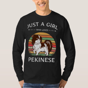 Gewoon een meisje dat houdt van Pekinese Shih Tzu T-shirt