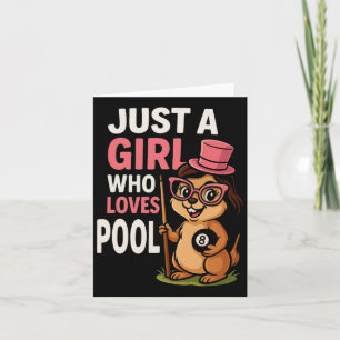 Gewoon een meisje dat houdt van pool biljartspeler kaart