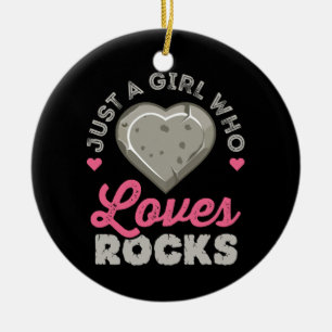 Gewoon een meisje dat houdt van Rocks Geology Rock Keramisch Ornament
