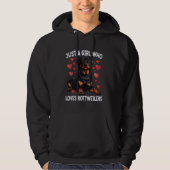 Gewoon een meisje dat houdt van Rottweiler Funny R Hoodie (Voorkant)