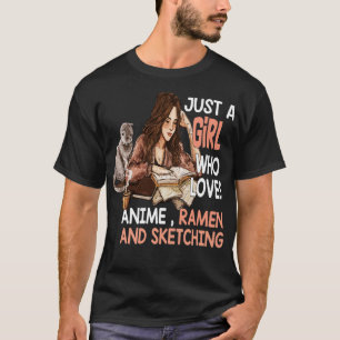 Gewoon een meisje dat houdt van schetsen t-shirt