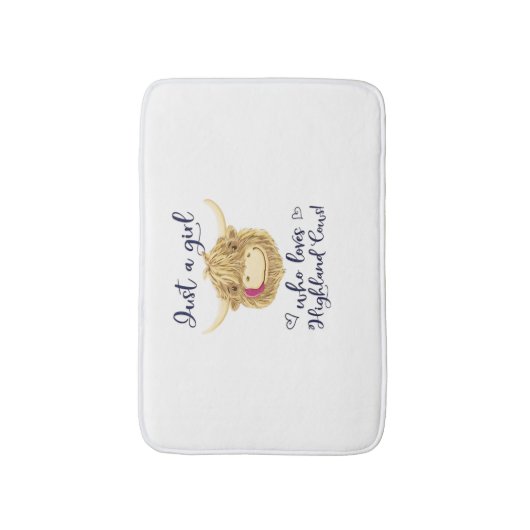 Gewoon een meisje dat houdt van Schotse Highland K Badmat (Voorkant Verticaal)