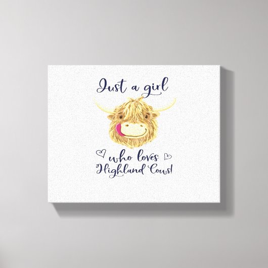 Gewoon een meisje dat houdt van Schotse Highland K Canvas Afdruk (Voorkant)