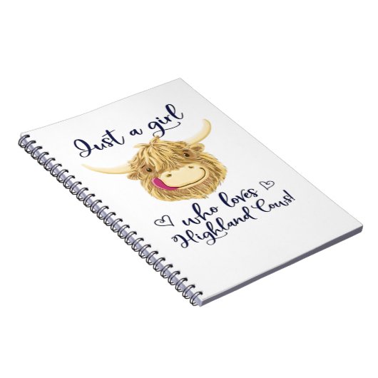 Gewoon een meisje dat houdt van Schotse Highland K Notitieboek (Rechterzijde)
