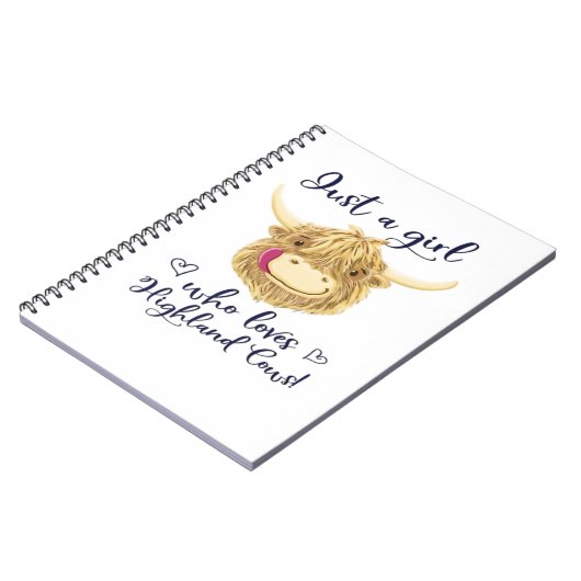 Gewoon een meisje dat houdt van Schotse Highland K Notitieboek (Linkerzijde)