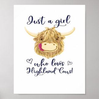 Gewoon een meisje dat houdt van Schotse Highland K Poster