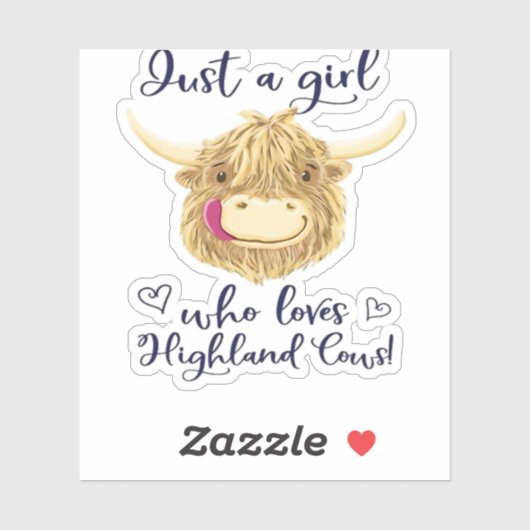 Gewoon een meisje dat houdt van Schotse Highland K Sticker (Vel)